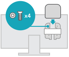 Mount behind display